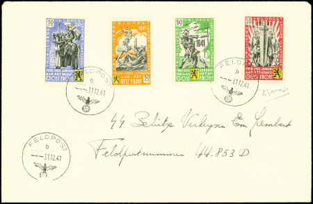 GUERRE N°E22/25 : Légion Flamande obl. càd FELDPOST 31/12/41 s. Env., TB, N° Cob