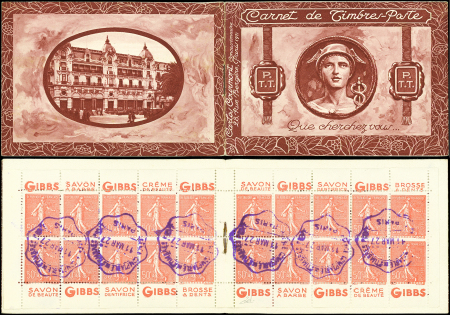 N°199-C12am Semeuse Lignée, 50c. rouge, n°199c, T I, annulation Agence Comptable, couv. tête de Mercure rouge-brun, neuf **, TTB