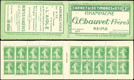 N°159-C1 Semeuse Camée, 10c. vert, n°159c, T IC, S. 26, CHAUVET FRERES/L'AIGLE, neuf **, TB