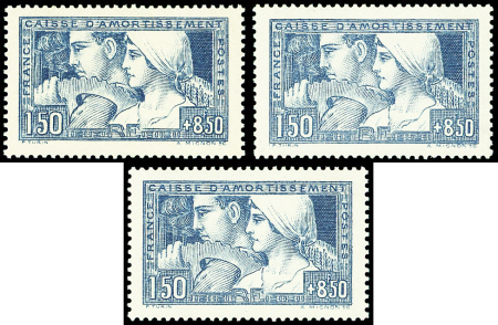 N°252, 252a, 252b, T I, T II, T III, neuf **, TB