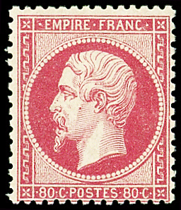 N°24 80c rose, neuf *, frais et TB. Signé Scheller