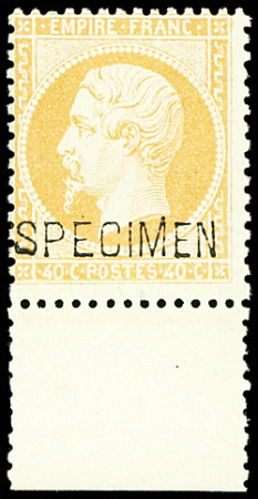 N°23d 40c orange, surch. SPECIMEN, bdf, neuf **, TB