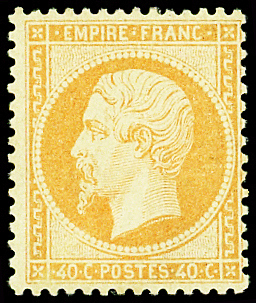 N°23 40c orange, neuf *, assez forte ch., néanmoins frais et TB