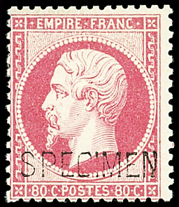 N°24d 80c rose, surch. SPECIMEN, neuf *, TB. Signé Calves