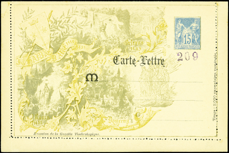 Sage, 15c. bleu, CL TSC n°J42a, Fête de Jeanne d'Arc, carton paille, TB