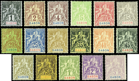 N°16/32 série Groupe de 1904-07, neuf *, N°27 obl., N°28 clair, les autres TB