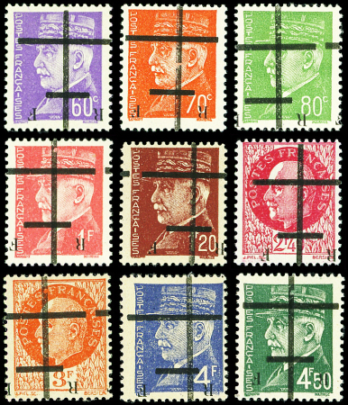 LILLE N°5/6, 8, 10/11 et 13/16 : NON EMIS, surcharge RENVERSEE, neuf *, TB