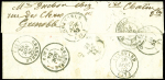 Cursive COLEAH/ALGERIE et càd DOUERA 20/11/52 s. LAC, plusieurs cachets de réexpédition au verso, Taxe 25 DT, TB