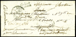 Cursive COLEAH/ALGERIE et càd DOUERA 20/11/52 s. LAC, plusieurs cachets de réexpédition au verso, Taxe 25 DT, TB