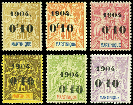 N°54/59 surcharge T III, 0 de 1904 DELIE, neuf *, TB, cote Maury