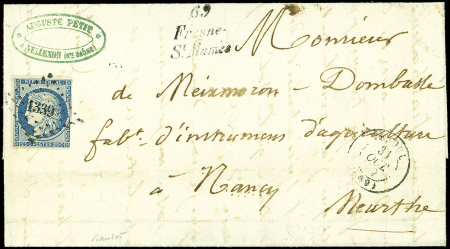 HAUTE-SAONE N°4 touché obl. PC 1339 s. LAC, càd T15