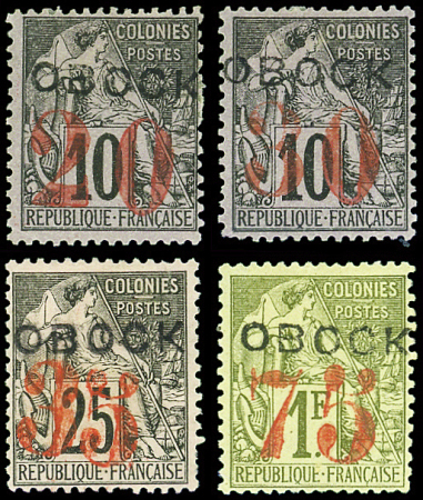 N°27/30 Type Commerce, surch. rouge de 1892, neuf *, N°29 (*), TB