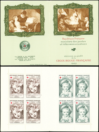 N°1366/67a Croix Rouge 1962, carnet 2e tirage, neuf **, TB