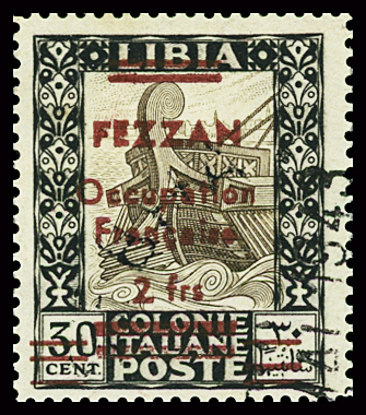 N°4 2f s. 30c noir et brun, obl., TB. Signé A. Brun