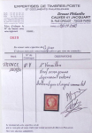 N°7 1 franc vermillon, neuf (*), légèrement entamé,