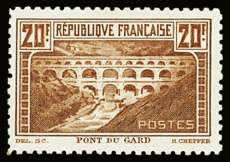 N°262B 20f  Pont du Gard, neuf *, TB.  Signé Calves