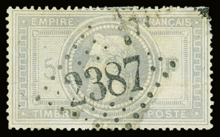 N°33 5fr violet gris, obl gc 2387 Monaco, plusieurs