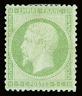 N°20 5c vert, neuf *, légère rousseur, TB. Signé Calves
