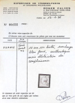 N°34 10 sur 10c bistre, surcharge bleu, oblitération