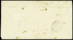 N°2 15c vert, touché en haut, obl. grille sur lettre