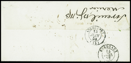 N°10 25c bleu obl. PC + cursive "15 Roullet" + dateur