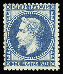 N°29A 20c bleu Type I, très frais, neuf * (gno), TB