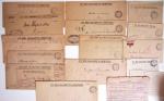 79 lettres en franchise : lettre avec cachet violet "travailleurs chinois Rouen-Port le chef de groupement" (1919), cachet violet avec déesse assise