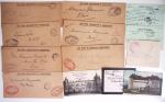 79 lettres en franchise : lettre avec cachet violet "travailleurs chinois Rouen-Port le chef de groupement" (1919), cachet violet avec déesse assise