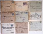 79 lettres en franchise : lettre avec cachet violet "travailleurs chinois Rouen-Port le chef de groupement" (1919), cachet violet avec déesse assise
