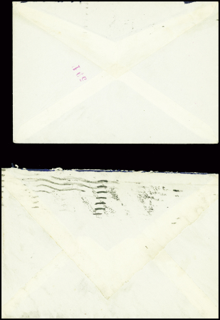 17 plis divers dont entier carte postale 1F20 iris violet d'un collaborateur interné avec cachet rond violet "Centre d'internement Join Lambert" (Rouen 1945), griffe rouge
