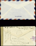 17 plis divers dont entier carte postale 1F20 iris violet d'un collaborateur interné avec cachet rond violet "Centre d'internement Join Lambert" (Rouen 1945), griffe rouge