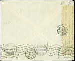 17 plis divers dont entier carte postale 1F20 iris violet d'un collaborateur interné avec cachet rond violet "Centre d'internement Join Lambert" (Rouen 1945), griffe rouge