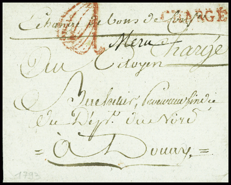 Lettre avec marque manuscrite "Meru" (L2 - vers 1793)