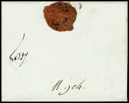Lettre avec marque manuscrite "Meru" (L2 - vers 1793)