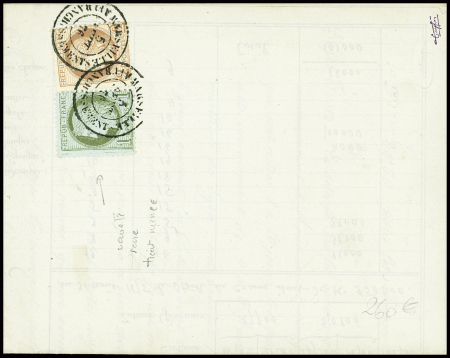 N°50 + 51 obl. CAD "Marseille affranchissements" (1876) sur circulaire commerciale (sans bande). TB