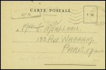 Carte postale FM obl. Saint Denis (1941) avec au verso autorisation imprimée de visite à un interné à la Grande caserne de Saint Denis. TB