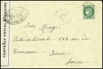 N°375 obl. Littry Calvados sur lettre d'une internée allemande avec censure "Ouvert par l'autorité militaire UP 50" et au verso CAD "prisonniers de guerre Paris" (13.1.40). Rare et TB
