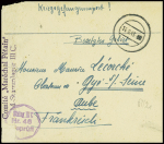 Lettre en franchise avec griffe violette "Comité Maréchal Pétain 1 Stammlager IIIC" (1943). TB