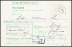 Postkarte avec inscriptions imprimées en vert bilingues Allemand / Russe utilisée par un PG français (avril 1944). TB