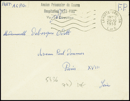 Lettre en franchise avec obl. Mec "Lamotte-Beuvron