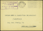 Lettre en franchise avec obl. Mec de Boulogne Billancourt (1943) + cachet rect violet "Deutsche Vermittlungsstelle Boulogne-s-s 216 boulevard Jean Jaurès telef : mol 41 - 54". TB