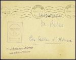 Lettre en franchise avec obl. Mec des Sables d'Olonne Vendée (1942) + griffe violette "Kreiskommandantur les Sables d'Olonne". TB