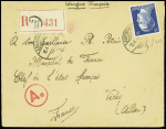 Allemagne n°713 obl Eberswahl (1944) sur lettre recommandée d'office adressée à "son excellence Ph. Pétain" à Vichy par un travailleur français en Allemagne. Provenance rare et TB