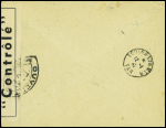 Algérie n°120 OBL CAD "Bossuet Oran" (6.1.42) sur lettre d'une internée politique en poste restante pour Toulon avec cachet rect bleu "Centre de séjour surveillé de Bossuet - censuré"