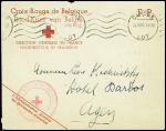 Lettre en franchise avec en-tête rouge bilingue "Croix Rouge de Belgique Direction générale en France" obl mec "Cahors Lot" (26.9.40). TB