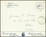 Enveloppe belge "SM" avec pub dentifrice Gibbs avec CAD "Fabrègues Hérault" (8.6.1940) (troupes belges repliées dans l'Hérault). TB