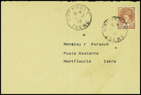 N°517, faux Pétain - de Gaulle obl CAD "Grenoble Isère" (11.11.43) sur lettre. TB