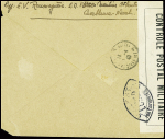 N°412 + 432 + 392 obl CAD "Poste navale bureau n°24" (1940 - Casablanca) sur lettre recommandée avion avec censure WC 362. TB