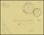 Lettre en franchise avec CAD "Poste navale" (1945) + cachet rect violet "Ecole navale" (Brest). TB