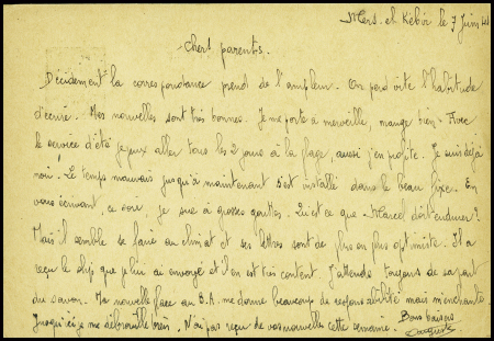 Entier carte postale d'Algérie 80c sépia mosquée de la pêcherie obl Mers El Kébir Oran (8.6.41) avec griffe violette "Batiment de ligne Strasbourg". TB